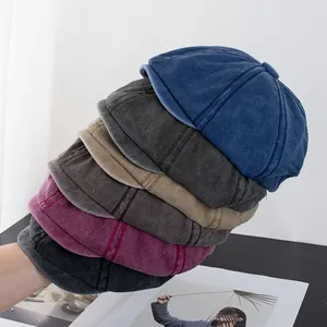 Retro Washed Cotton Newsboy Cap For Men Women Octagonal Ivy Hat Solid Color Casual Breathable Painter Cap Fashion Accessory