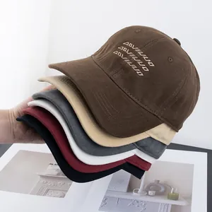 Retro Cotton Baseball Cap For Men Women Adjustable Embroidered Alphabet Letters Casual Sun Hat Outdoor Dad Hat Soft Top