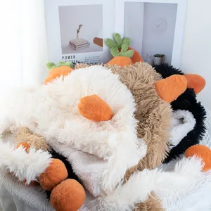 Chapeau d'hiver en peluche avec décoration carotte mignonne et protège-oreilles