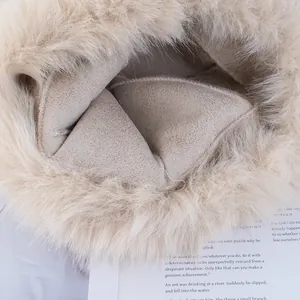 Winter plush leopard print trapper hat with warm faux fur lining and soft suede finish