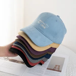 Women Cotton Baseball Cap Bear Embroidery Creative Art Crew Letter Print Adjustable Sport Sun Hat For Large Head