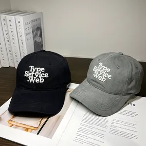 Classic black and dark grey baseball caps featuring premium white Type Service embroidery