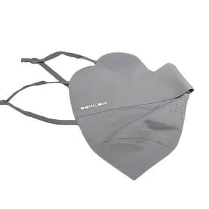 UPF50+ ice silk sun protection mask in grey with breathable nose vents and ear loops