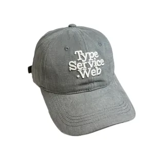 Classic dark grey washed cotton baseball cap with Type Service white embroidery