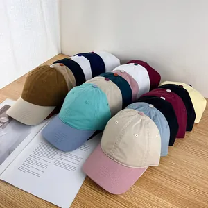 Unisex Casual Cotton Color Block Baseball Cap Adjustable Soft Top Sunshade Curved Brim Sporty Outdoor Fashion Trucker Hat