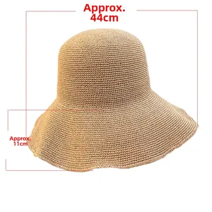 Dimensions détaillées du chapeau en paille tressé main avec bords larges de 11cm