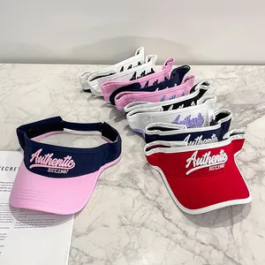 Visiera Parasole da Donna Cappello con Ricamo di Lettere Authentic in Cotone Traspirante Regolabile Protezione UV Outdoor