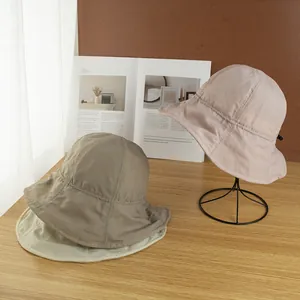 Sombreros de sol plegables para mujer en rosa beige y caqui para protección solar exterior