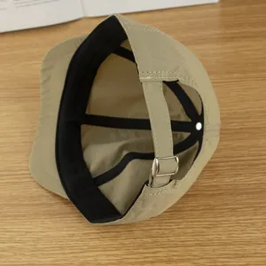 Khaki honkbalpet met korte rand van sneldrogend materiaal voor dames en heren