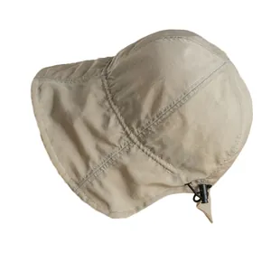 Sombrero de sol plegable caqui para mujer con cordón ajustable y ala ancha de nailon ligero