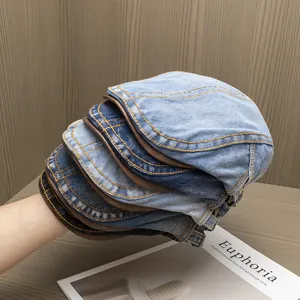 Γυναικείο Vintage Πλυμένο Denim Καπέλο Newsboy Αντιθετική Ραφή Επίπεδη Κορυφή Ρυθμιζόμενο Καπέλο Casual Streetwear Προστασία από τον Ήλιο Μπερές