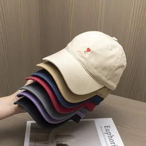 Unisex 100% Cotton Baseball Cap Heart Letter C Embroidery Soft Top Adjustable Sunshade Hat Outdoor Casual Dad Hat For Women Men