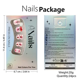 Detailansicht der Verpackungsrückseite mit Größentabelle und Anleitung für Klebenägel
