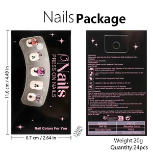Detail of Halloween press-on nail kit with pumpkin and ghost patterns in retail packaging