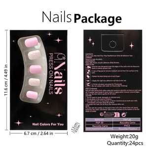 Short square pink press-on nails set with floral patterns and manicure tools included