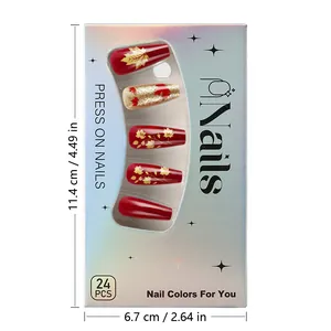 Maßangaben der Press-on Nägel Verpackung: 11,4 cm Höhe und 6,7 cm Breite mit 24 Stück