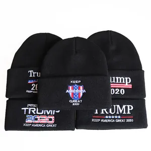 Schwarze Trump 2020 Strickmützen mit America Great Again Stickerei für Damen und Herren