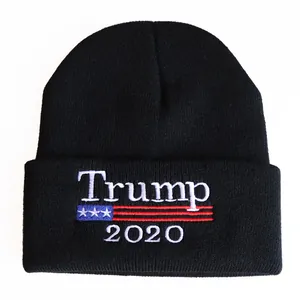 Trump 2020 Keep America Great Bestickte Beanie Winter Warme Strickmütze Für Damen Herren Acryl Umschlagmütze