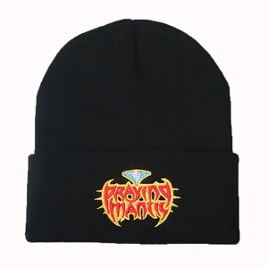 Praying Mantis Stickerei Strickmütze Für Herren Damen Winter Warm Hip Hop Streetwear Acryl Umschlagmütze Beanie
