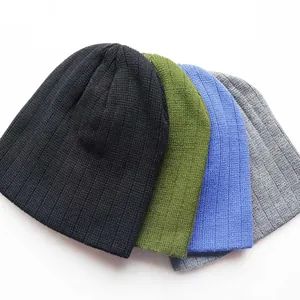 Klassisch Einfarbig Rippenstrick Beanie Mütze Dick Warm Elastisch Skull Cap Für Damen Herren Winter Outdoor Acryl Mütze
