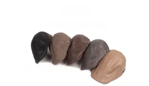 Flat caps for men in five colors featuring leather texture and adjustable side metal buckles