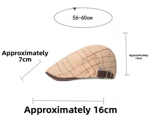 Größentabelle mit Kopfumfang 56-60 cm und Maßen für diese klassische Schiebermütze