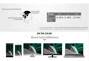 Size guide for men's winter flat cap showing measurement methods and circumference data
