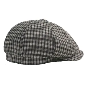 Classic Glen Check newsboy cap for men and women featuring a vintage British style