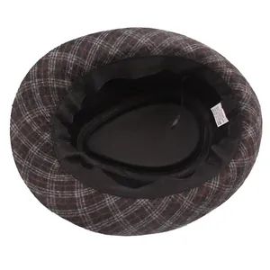 Chapeau rétro à carreaux pour hommes avec doublure douce et étiquette 58cm