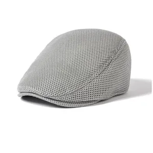 Casquette à Visière Respirante en Maille pour Hommes Femmes Séchage Rapide Protection Solaire Style Vintage Britannique Béret