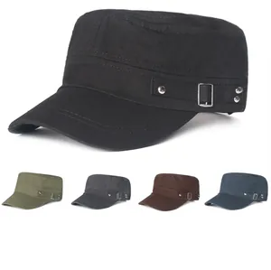 Détails de la casquette militaire en coton avec boucles latérales et options de couleurs