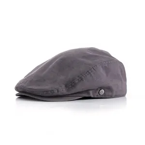Britse Vintage Katoen Polyester Platte Pet Voor Heren Dames Verstelbare Newsboy Hat Zomer Ademende Zonbescherming Baret