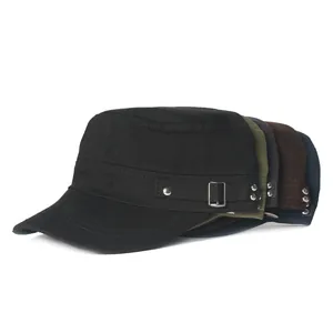 Casquettes militaires classiques en coton noir, vert, marine, gris et marron pour loisirs