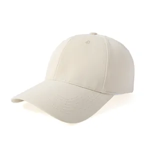 Detail of breathable mesh panel and precise stitching on beige sports baseball cap