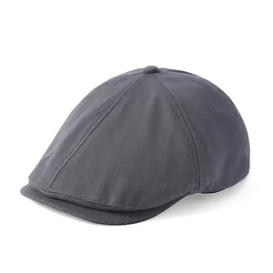 Béret classique gris foncé en coton pour hommes et femmes avec style rétro anglais