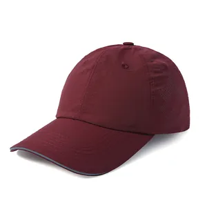 Casquette de baseball respirante à séchage rapide bordeaux avec motif étoile et haut souple