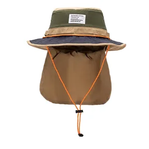 Outdoor Waterproof Sun Protection Fisherman Hat With Neck Flap Quick Drying Breathable UV Protection Hiking Camping Hat For Men Women