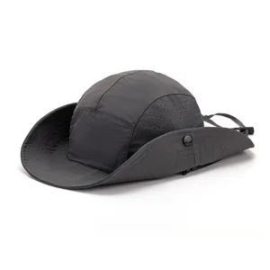 Chapeau Bob Protection Solaire Extérieur Large Bord Séchage Rapide Polyamide Pêche Camping Avec Cordon Coupe-vent Réfléchissant Pour Hommes Femmes