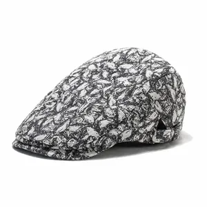 Vintage Jacquard Floral Flat Cap For Men Women Autumn Winter Warm Adjustable Ivy Newsboy Hat Retro Artistic Casual Headwear