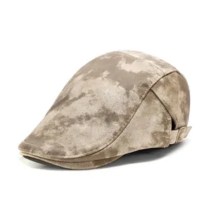 Casquette Newsboy Rétro Tie Dye Pour Hommes Femmes Boucle Métallique Réglable Sommet Plat Chapeau Bec de Canard Décontracté Voyage Plein Air Bérêt
