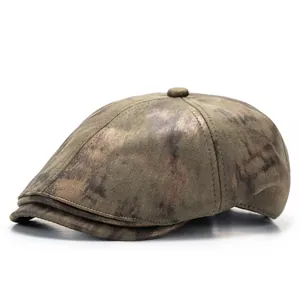 Vintage Distressed Metallic Ivy Cap For Women Retro Newsboy Hat Short Brim Beret Adjustable Duckbill Cap Streetwear