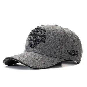Retro New York 1985 Force Embroidery Woolen Baseball Cap For Men Women High Crown Winter Warm Outdoor Adjustable Hat