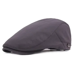 Herren Baumwolle Schiebermütze Verstellbare Britische Ivy Cap Einfarbig Outdoor Casual Newsboy Beret Hut Mit Metallschnalle