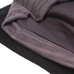 Hip-Hop-Beanie mit doppellagiger Textur, lila Rippstrick und schwarzem Jersey-Futter