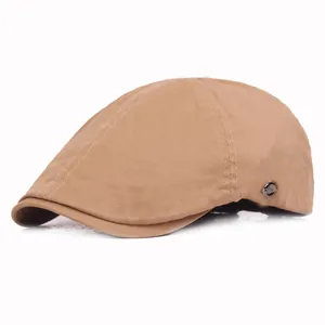 Herren Casual 100% Baumwolle Baskenmütze Schiebermütze Einfarbig Verstellbar Britischer Stil Ivy Newsboy Hut Für Outdoor Täglich
