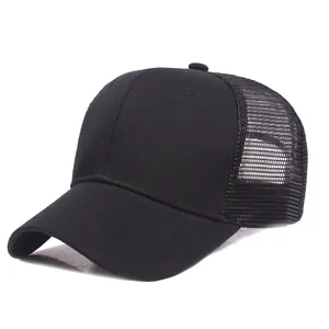 Unisex Mesh Baseball Cap Summer Breathable Trucker Hat Outdoor Adjustable Sun Hat Solid Color Cotton Polyester Sport Hat
