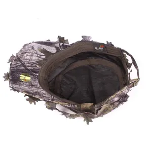 Cappello mimetico 3D con foglie e fodera in rete traspirante per caccia e attività all'aperto