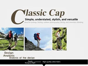 Classic cotton outdoor cap for elderly showing premium fabric and hiking usage
