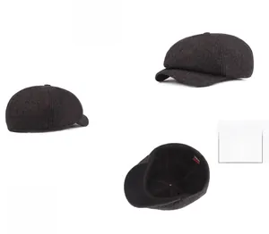 Detail view of cotton newsboy cap featuring 3D tailoring and breathable fabric texture