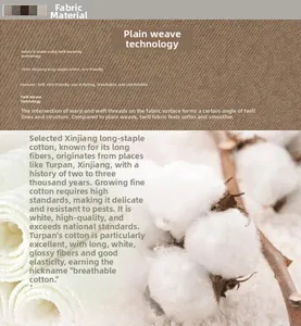 Close-up of 100% premium cotton fabric texture and raw long-staple cotton fibers
